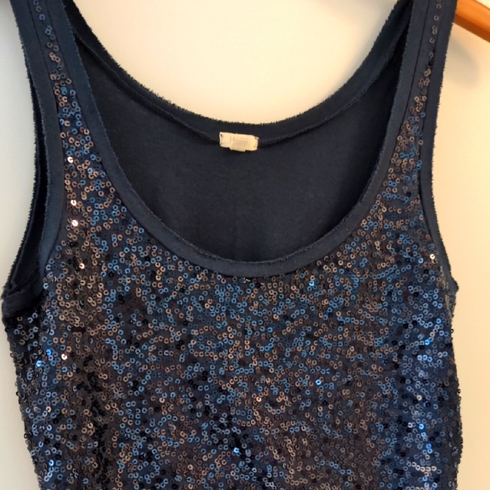 J. Crew Navy Sequin Tank Top